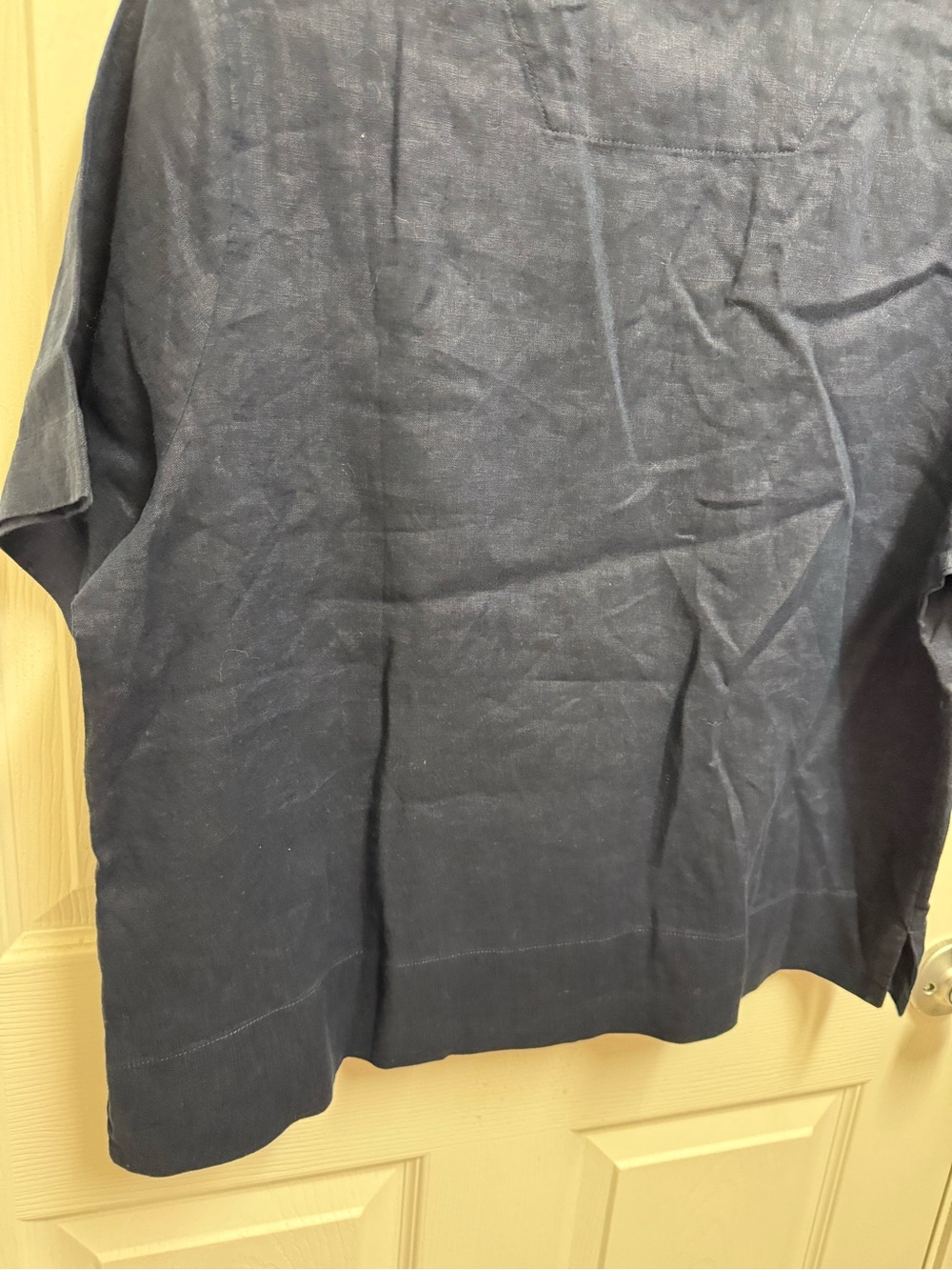 Quince Navy Button Down Linen Top - Picture 11 of 11